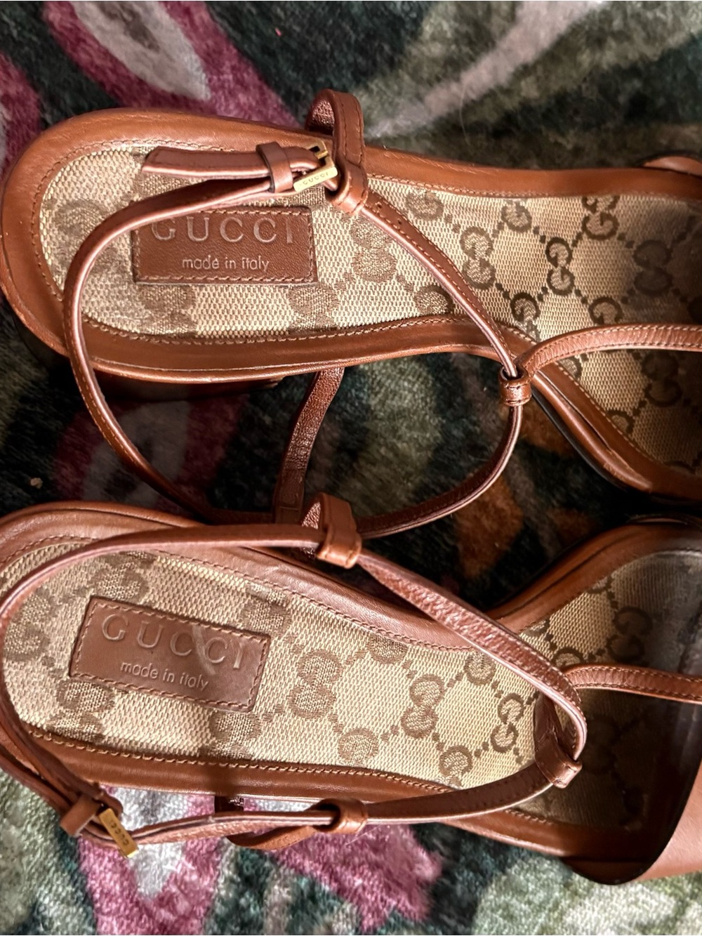 Leaving Sept 12 for three weeks vaykay gucci
Brown Leather Horsebit T-Strap - Picture 2 of 9